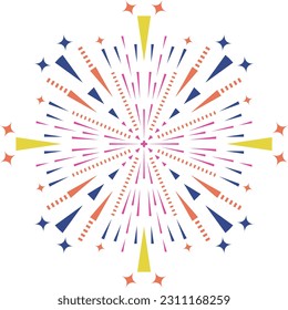 Festive Celebration Party Fireworks Vector Illustration
