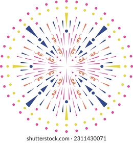 Festive Celebration Party Fireworks Vector Illustration