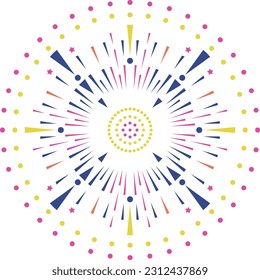 Festive Celebration Party Fireworks Vector Illustration