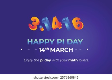 A festive celebration of Pi Day 2025, featuring decorations and joyful participants enjoying the mathematical holiday  with a gradient color background with a vector template