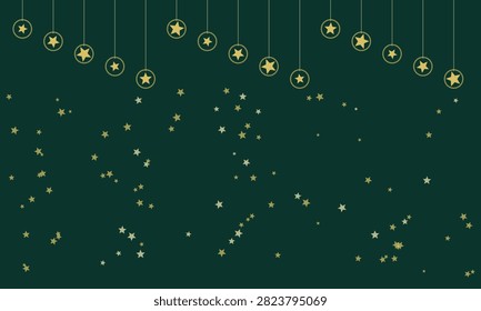 Festive celestial pattern with illuminated orbs and abstract stellar shapes. Ideal for holiday or event invitations.