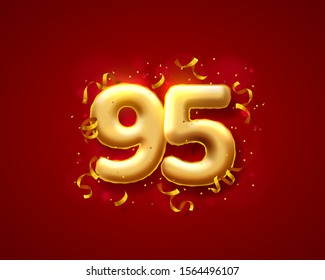 Festive ceremony balloons, 95th numbers balloons. Vector illustration