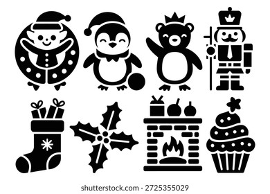 Personajes festivos y objetos navideños pingüino de Navidad