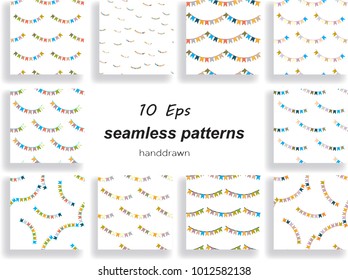 festive checkbox stock vector seamless pattern
