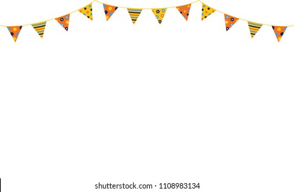 Festive and cheerful triangular vector bunting background with copy space for text