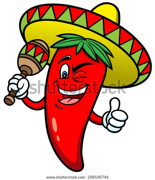 Festive Chili Pepper Stock Vector (Royalty Free) 208100746