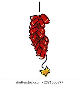 Festive Chinese Firecrackers icon , vector drawing, chinese new year