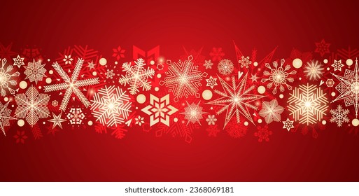 Festive Christmas background design. Different types of snowflakes. Vector