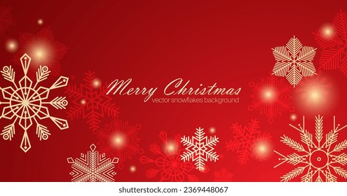 Festive Christmas background design. Different types of snowflakes. Vector