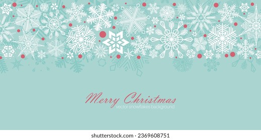 Festive Christmas background design. Different types of  retro snowflakes. Vector