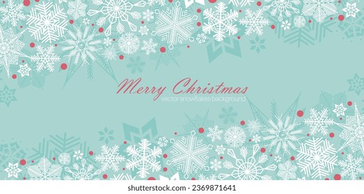 Festive Christmas background design. Different types of  retro snowflakes. Vector