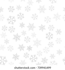 Festive Christmas background of snowflakes. For postcards, poster, invitation design for new year. Seamless pattern. Vector illustration.