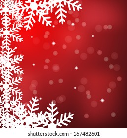 festive Christmas background with snowflakes, vector illustration