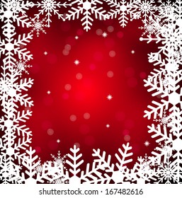 festive Christmas background with snowflakes, vector illustration