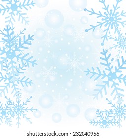festive christmas background with snowflakes,  vector  illustration