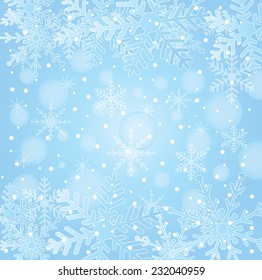 festive christmas background with snowflakes,  vector  illustration