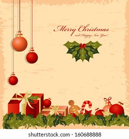 Festive Christmas Background - Vector Illustration, Graphic Design Useful For Your Design