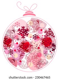 Festive Christmas ball. Vector illustration.