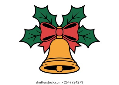 Festive Christmas Bell with Holly Decor