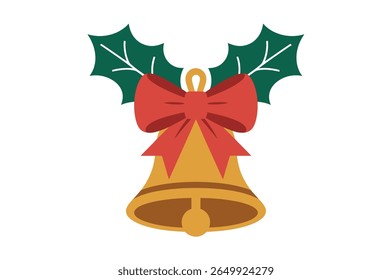 Festive Christmas Bell with Holly Decor