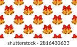festive christmas bells seamless pattern with golden holiday decorations