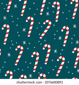 Festive Christmas candy cane star seamless vector pattern background, red teal for wallpaper, fashion print, textile pattern, scrapbooking, invitation, christmas card, decoration, festive, traditional