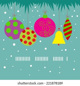 Festive Christmas card with a Christmas decorations