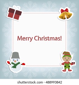 festive Christmas card with Christmas elements. Template for decoration and greetings. Christmas baby vector illustration