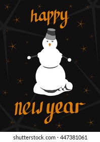 Festive Christmas card with snowman.