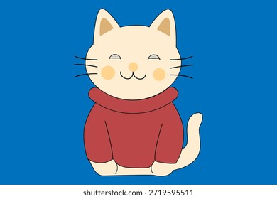 Festive christmas cat background. cat vector.