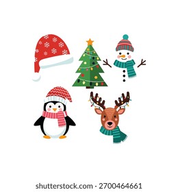 Festive Christmas Characters and Elements Collection