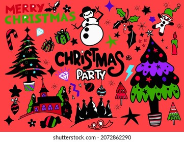 Colección de elementos clipart de navidad 