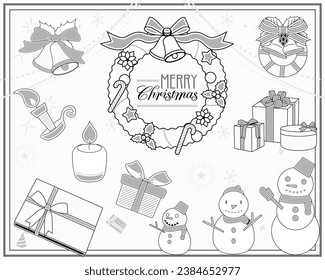 Festive Christmas Collection (Snowman , Christmas wreath)
