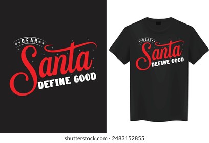 Diseño de la camiseta de la tipografía del día de las Navidades festivas.