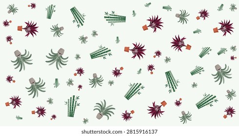 Festive Christmas decoration pattern with red and green ornaments including baubles and pine branches on a white background for holiday design