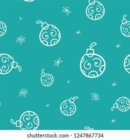 Festive Christmas decoration for website, social networks, blog or your video channel. Light seamless horizontal pattern. The endless tape. Vector. EPS10.