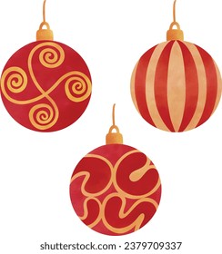 Festive Christmas decorations illustrations santa claus