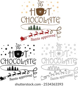 Festive Christmas design featuring Santa approved elements, playful quotes, and cheerful symbols. Ideal for holiday cards, seasonal decorations, festive graphics, and creative projects.