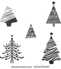 Festive Christmas Elements Collection or Holiday Icons and Decorations

