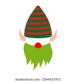 Festive Christmas Elf and Snowman Costume Accessories. Happy New Year party Masks and Clothes