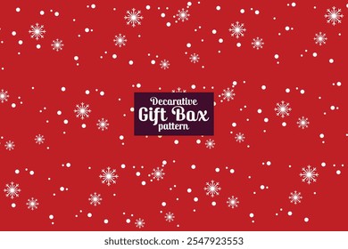 Festive Christmas gift wrap pattern featuring delicate snowflakes and a realistic snow effect. Perfect for wrapping gifts with a cozy, wintry design that captures the holiday spirit