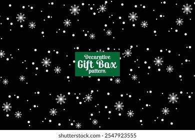 Festive Christmas gift wrap pattern featuring delicate snowflakes and a realistic snow effect. Perfect for wrapping gifts with a cozy, wintry design that captures the holiday spirit