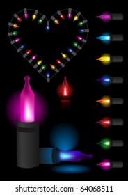 Festive christmas glow light heart, Create your own shapes
