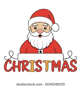 Festive Christmas greeting template featuring cheerful Santa Claus, snowflakes, and holiday decorations—perfect for spreading holiday joy and warm wishes!
