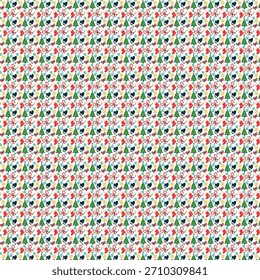 Festliches Weihnachtsfeiertagsmuster mit Bäumen Socken Candy Canes Fäustlinge und Schneeflocken