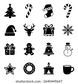  Festive Christmas Icons A Collection of Holiday Symbols and Decorations