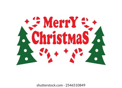 Festive Christmas Lettering vector Illustration.