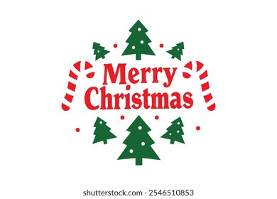 Festive Christmas Lettering vector Illustration.