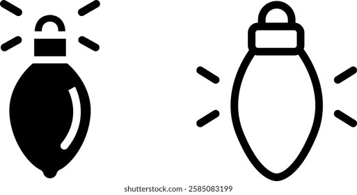 Festive Christmas Light Bulb Symbol Vector Icon Set