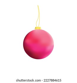 Festive Christmas and New Year background. A red ball for the Christmas tree. Illustration